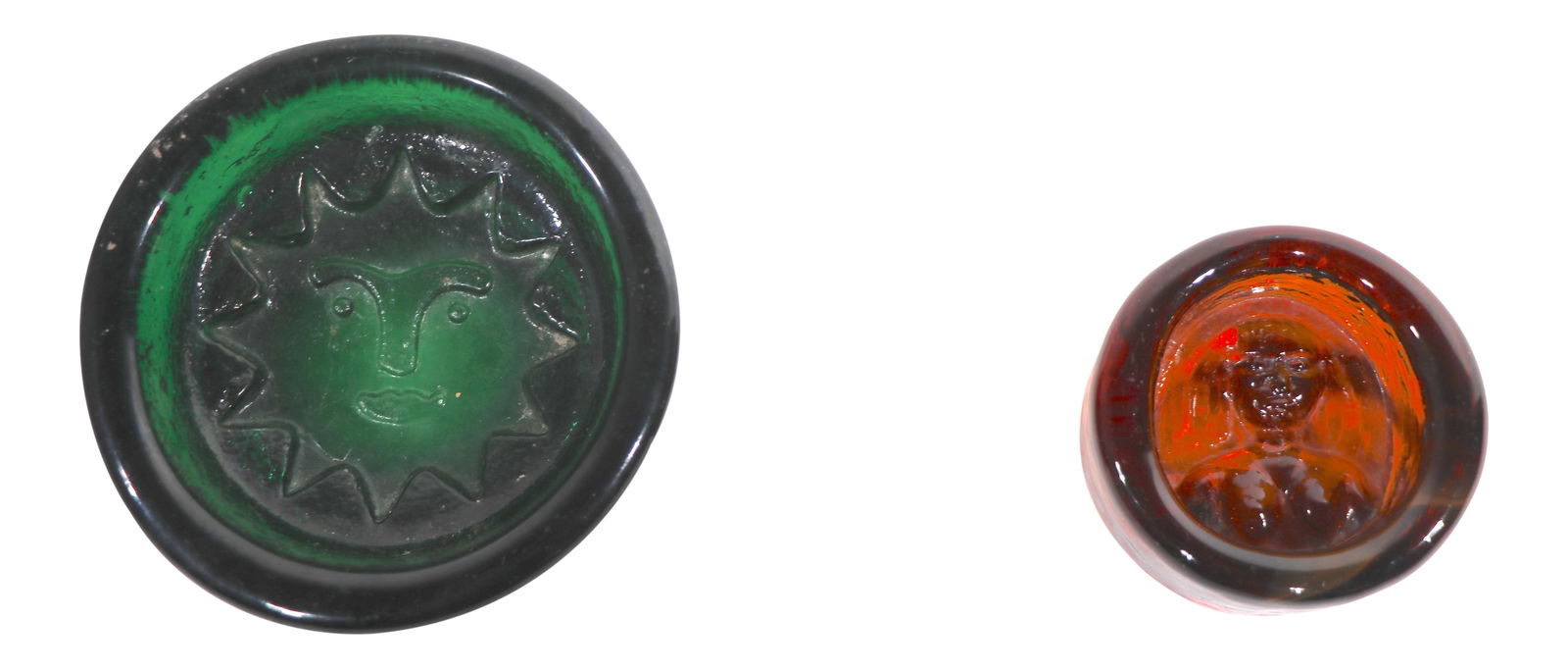 Erik Hoglund Kosta Boda Set of 2 Green Art Glass Bowls (1 of 8)