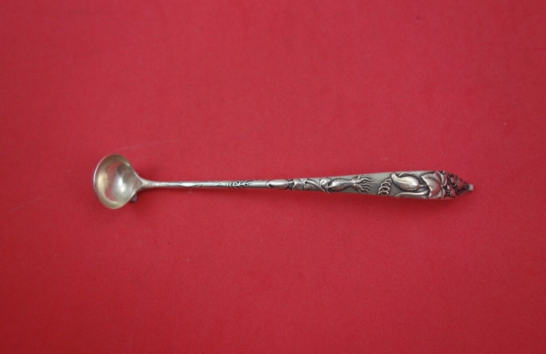Tiffany Co Vine Sterling Silver Mustard Ladle 5 1/4 with Squash Motif Authenticity Included (1 of 6)