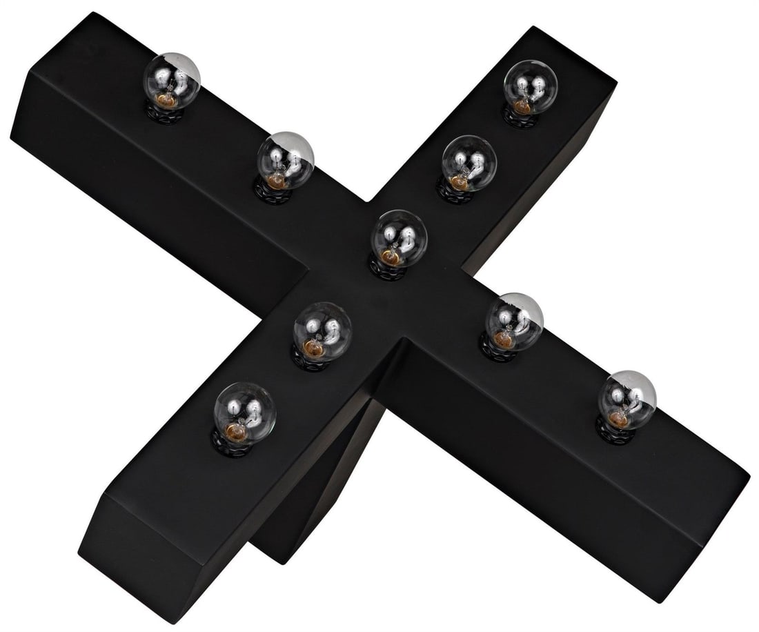 Victorian Style Nolen Table Lamp by Noir Black Finish 9 Bulbs (1 of 6)