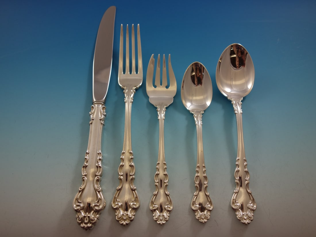 Reed & Barton Spanish Baroque Sterling Silver Flatware Set 64 PC (1 of 10)