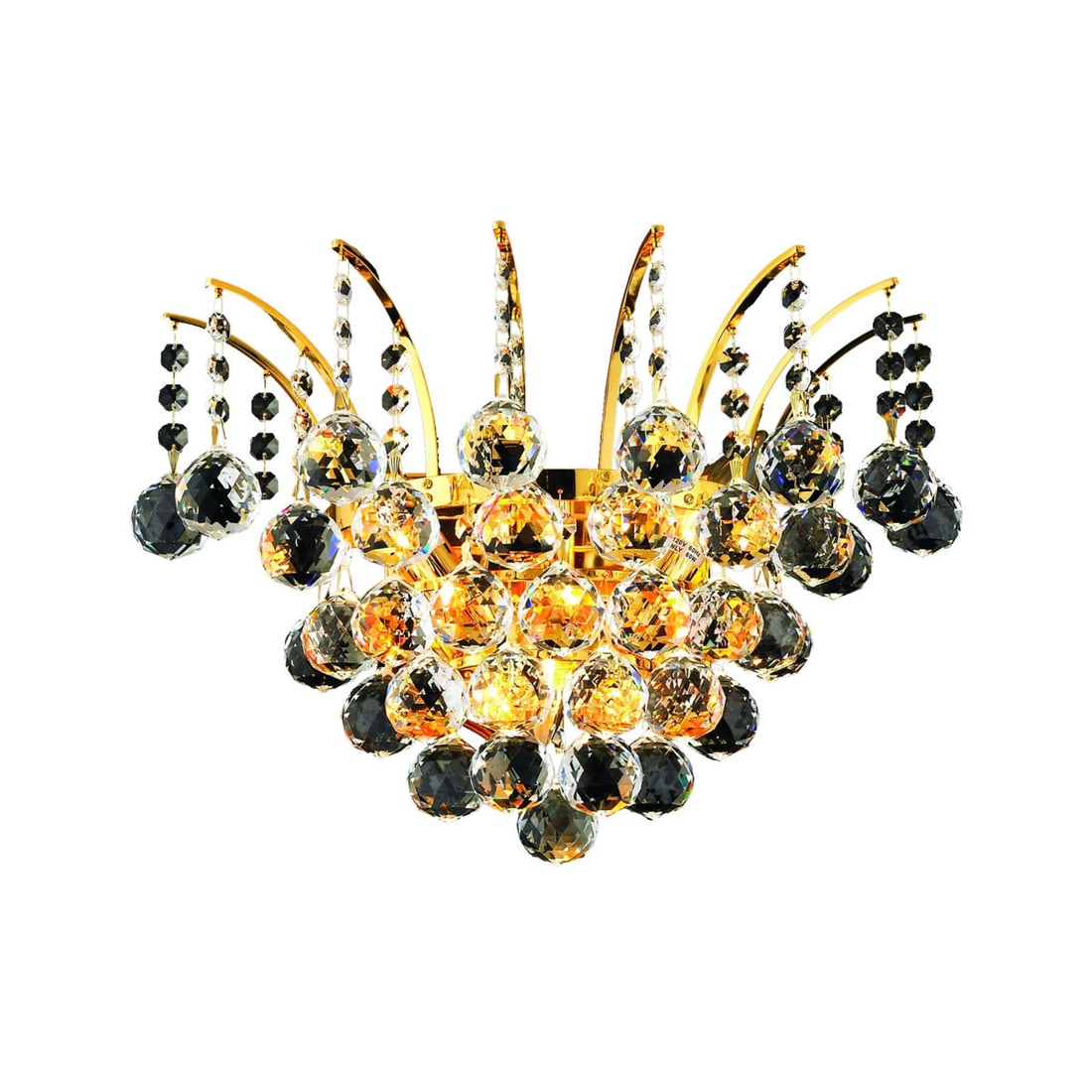 Victoria 16 Inch Crystal Wall Sconce with Three Lights Gold Finish: Victoria 16 Inch Crystal Wall Sconce with Three Lights Gold Finish This elegant wall sconce features a modern Empire style with royal cut clear crystal accents and a gold-plated finish. Designed for i