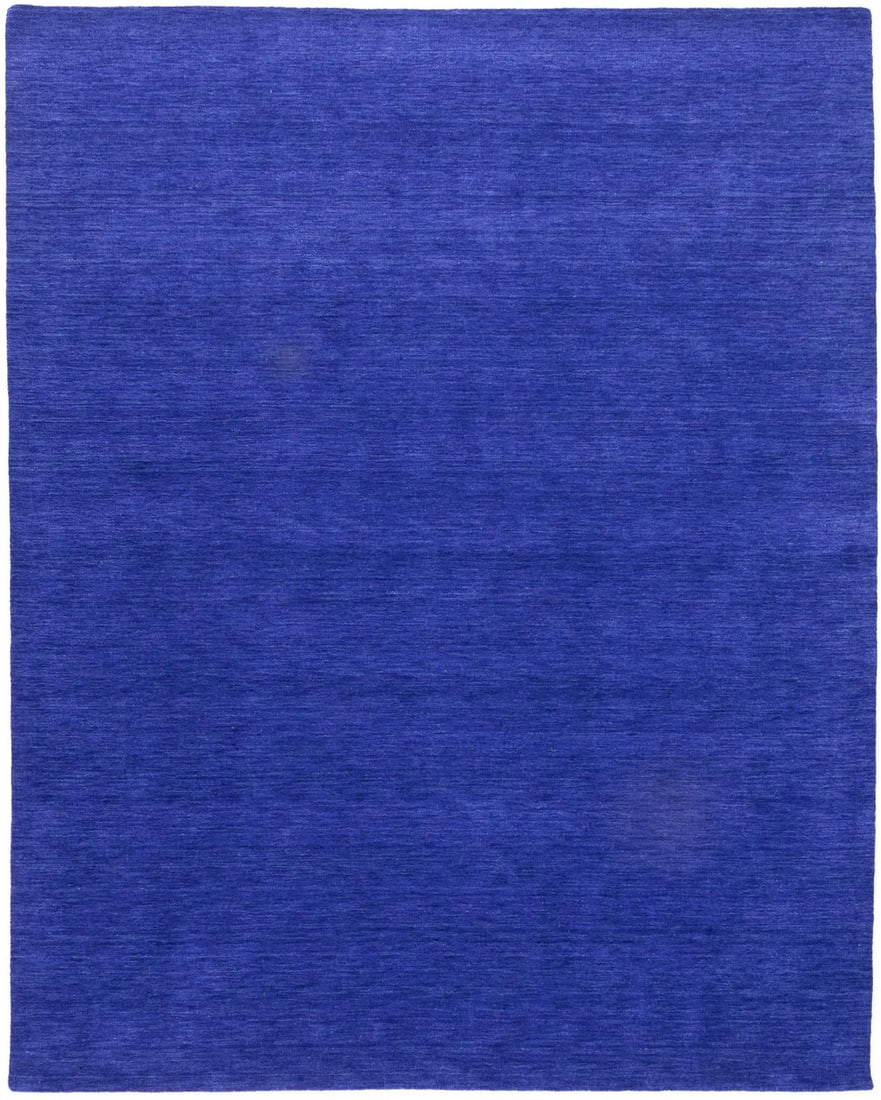 Solid Royal Blue Handmade 8x10 Modern Indo-Gabbeh Wool Rug (1 of 12)