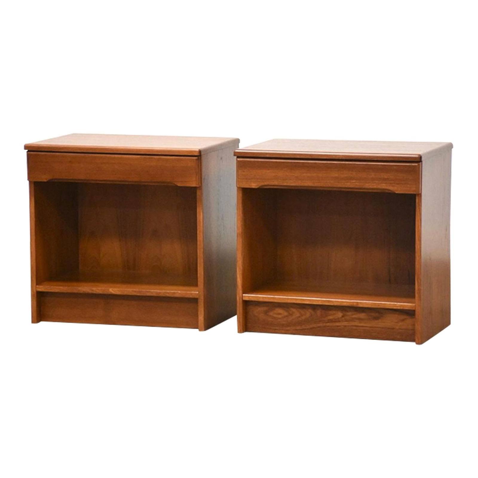 1970s Danish Teak Nightstands Pair with Drawer (1 of 7)
