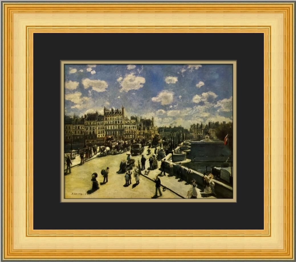 Renoir Pont Neuf in Paris Custom Framed Print 16 x 19 Impressionism Art (1 of 2)