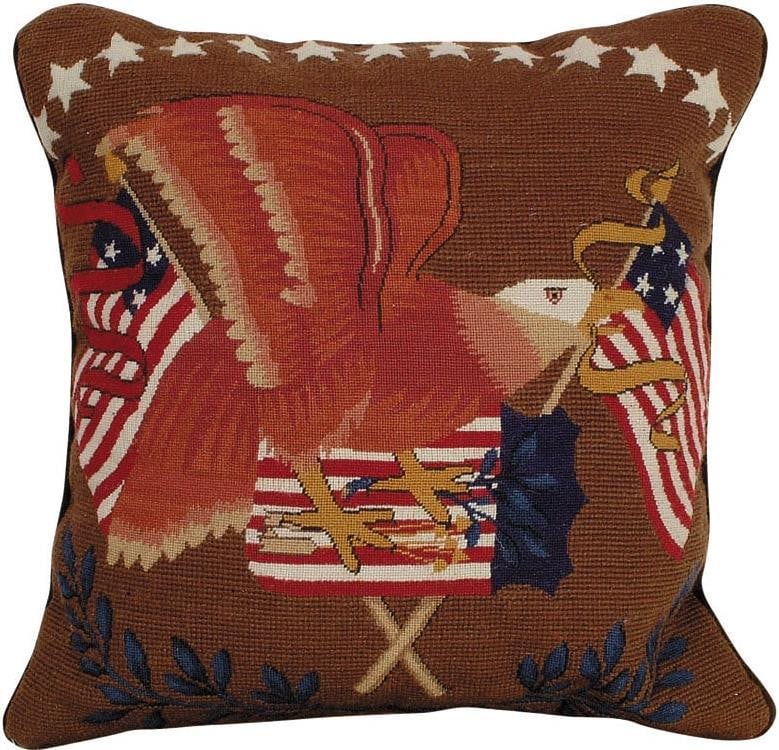 Americana Style Patriotic Throw Pillow with Eagle Design (1 of 1)