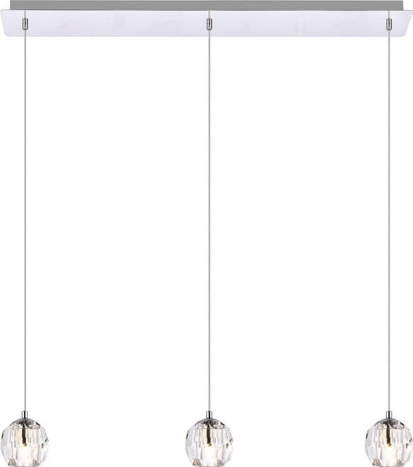 Elegant Eren Chrome Crystal Pendant Lamp with Adjustable Height (1 of 1)