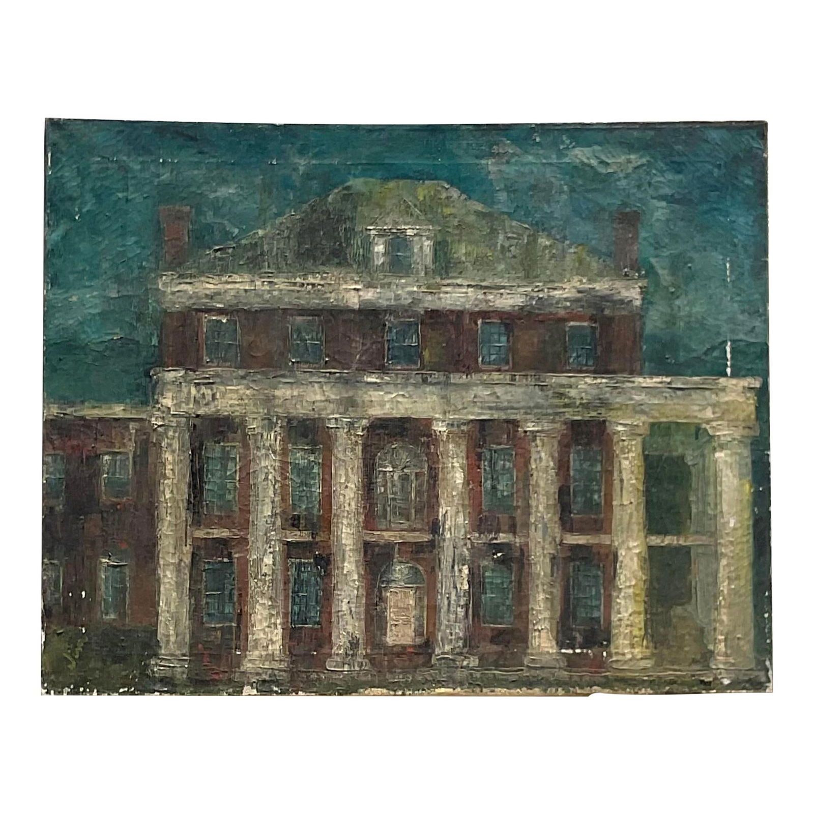 Vintage Bohemian Original Oil Canvas Art 30.25 x 24 Teal: Vintage Bohemian Original Oil Canvas Art 30.25 x 24 Teal Capture the free-spirited essence of Bohemian style with this Vintage Original Oil Painting on Canvas. This artwork is inspired by the rich tap