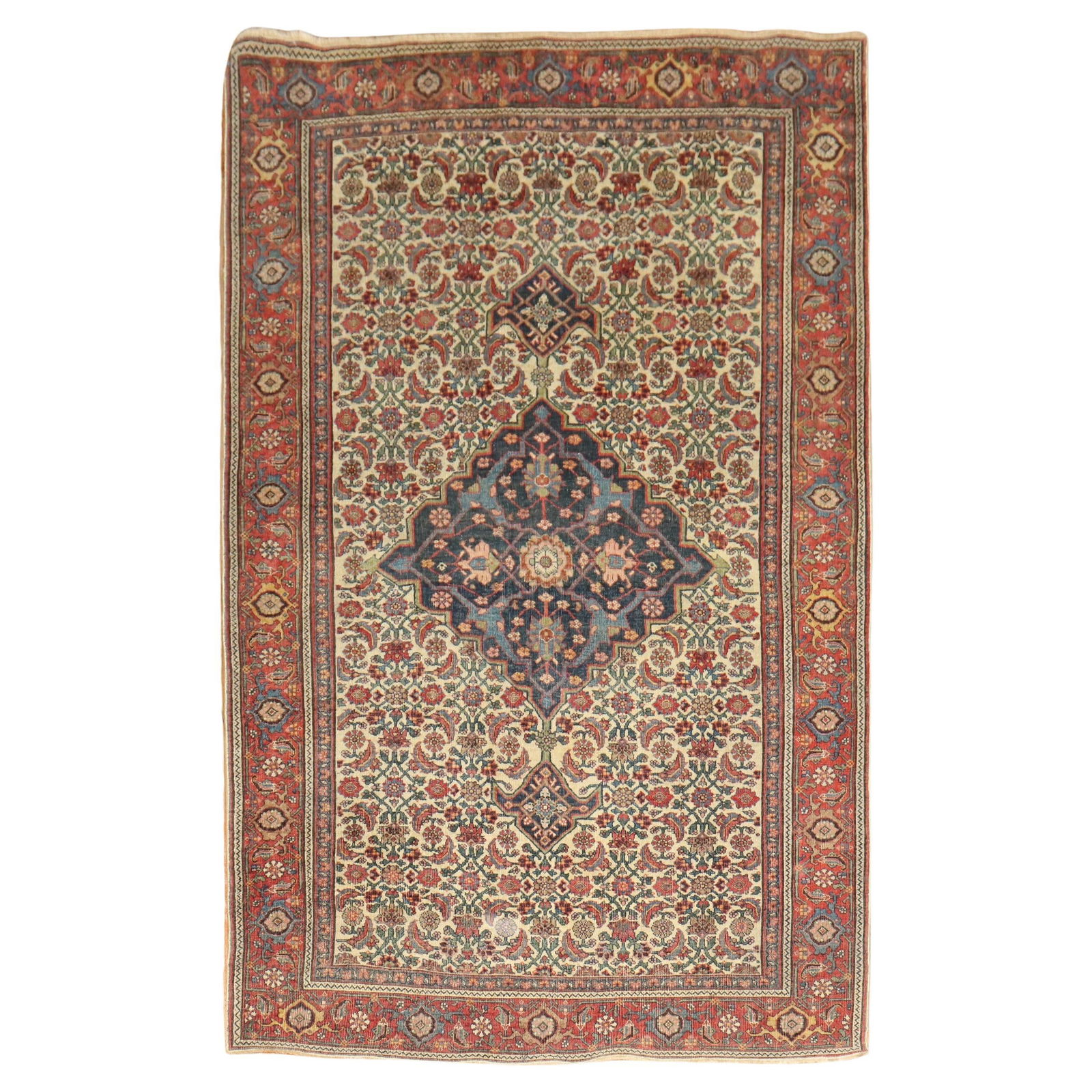 Ivory Field Antique Persian Bidjar Wool Hand-Knotted Rug 4'7 x 7'7 (1 of 13)