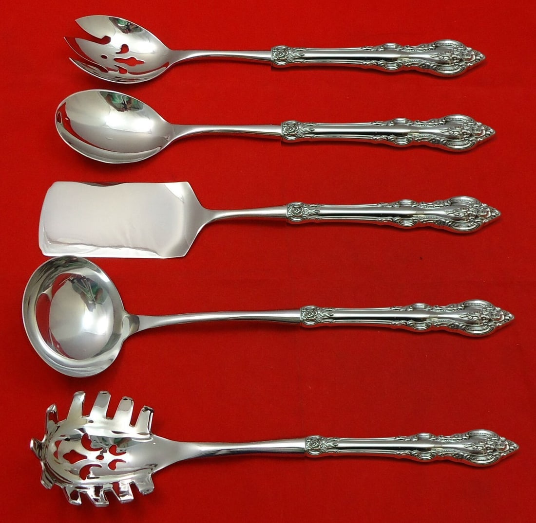 Towle El Grandee Sterling Silver 5pc Hostess Serving Set Custom Made: Towle El Grandee Sterling Silver 5pc Hostess Serving Set Custom Made Enhance your dining experience with the exquisite El Grandee Hostess Serving Set by Towle. This elegant 5-piece set is crafted from