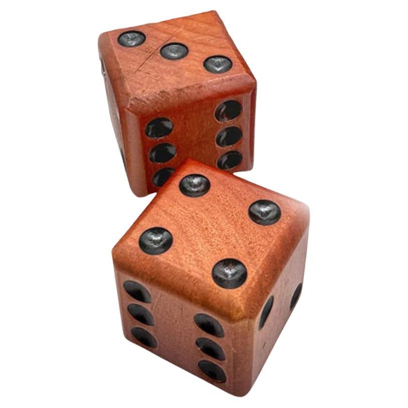 Vintage Ebonized Wood Casino Dice Set of 2 1960s USA (1 of 6)