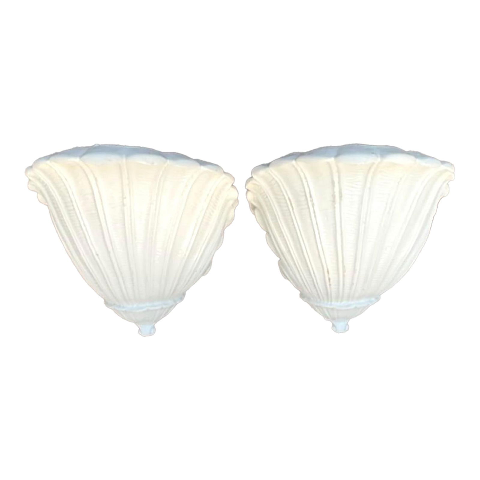 Elegant Vintage Seashell Plaster Sconces Pair Coastal Decor (1 of 6)