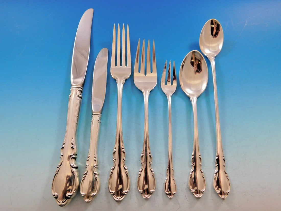 Towle Legato Sterling Silver Flatware Set 93 Pieces Service for 12: Towle Legato Sterling Silver Flatware Set 93 Pieces Service for 12 Elevate your dining experience with the Legato by Towle Sterling Silver Flatware Set, designed for service for 12. This exquisite 93-
