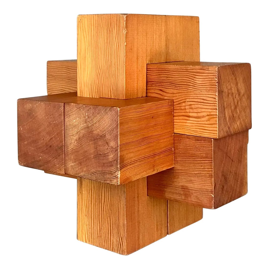 Vintage Boho Handcrafted Wooden Building Block Sculpture (1 of 10)