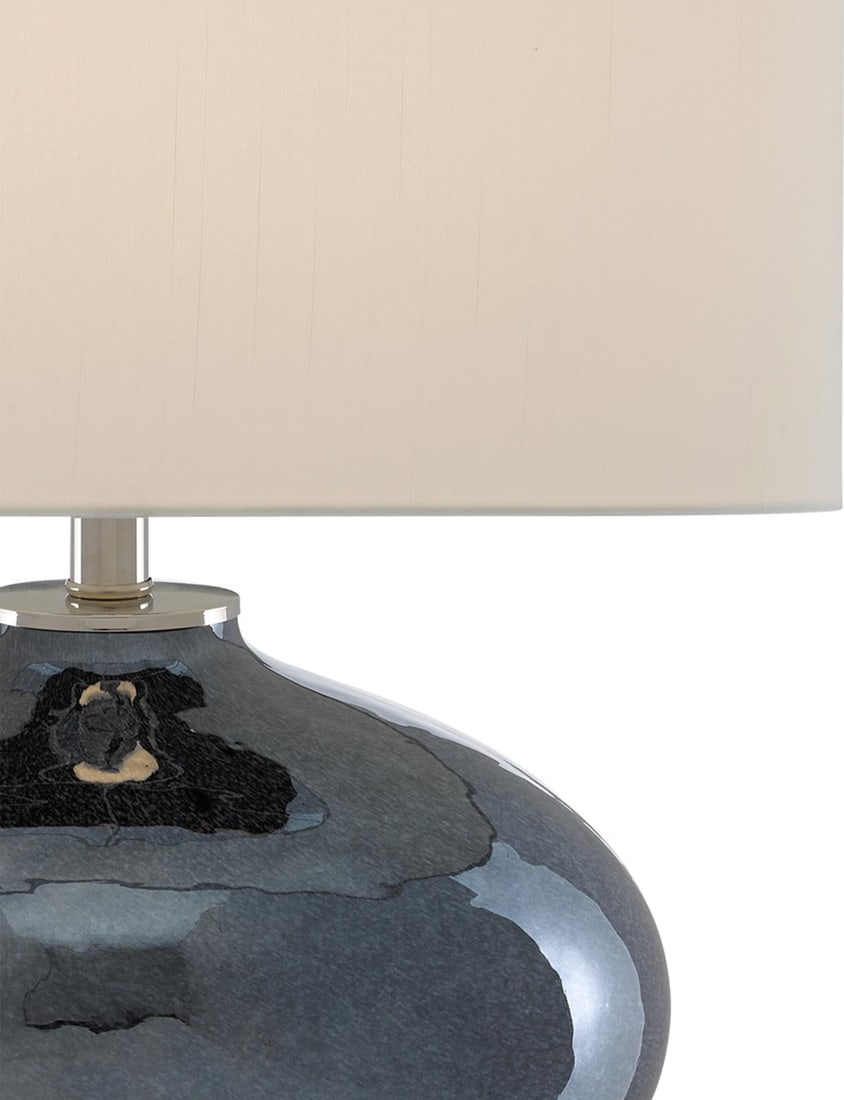 Currey Lucent Radiant Blue Glass Table Lamp with Off-White Shade (1 of 3)