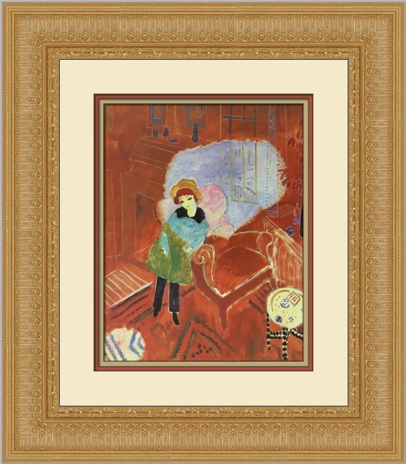 Issac Grunewald Ivian by the Armchair Custom Framed Lithograph Art Print (1 of 2)