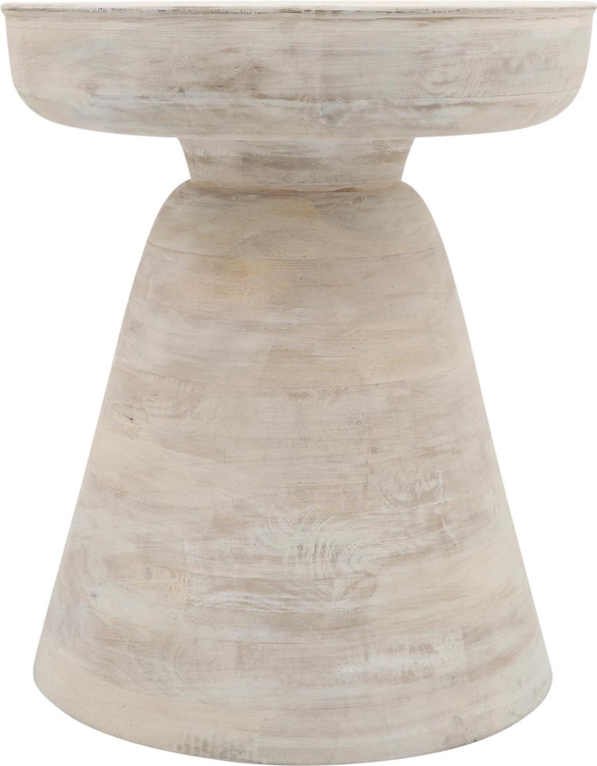 White Hammered Wood Side Table 18.75H by Sagebrook (1 of 4)
