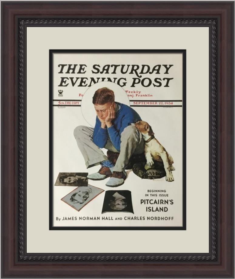 Norman Rockwell Dear Diary Custom Framed Portrait Print 1979 (1 of 2)