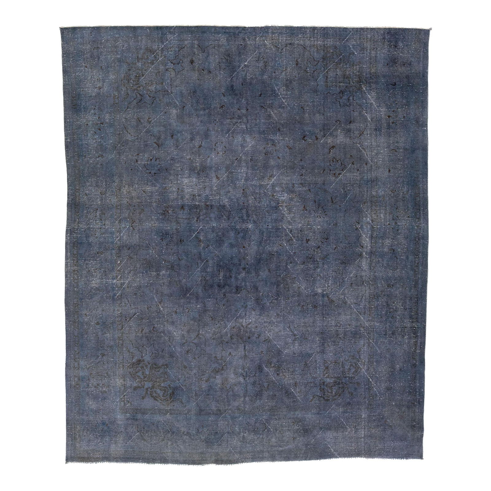 Vintage Handmade Blue-Gray Wool Persian Rug 9'11 x 11'10 (1 of 9)