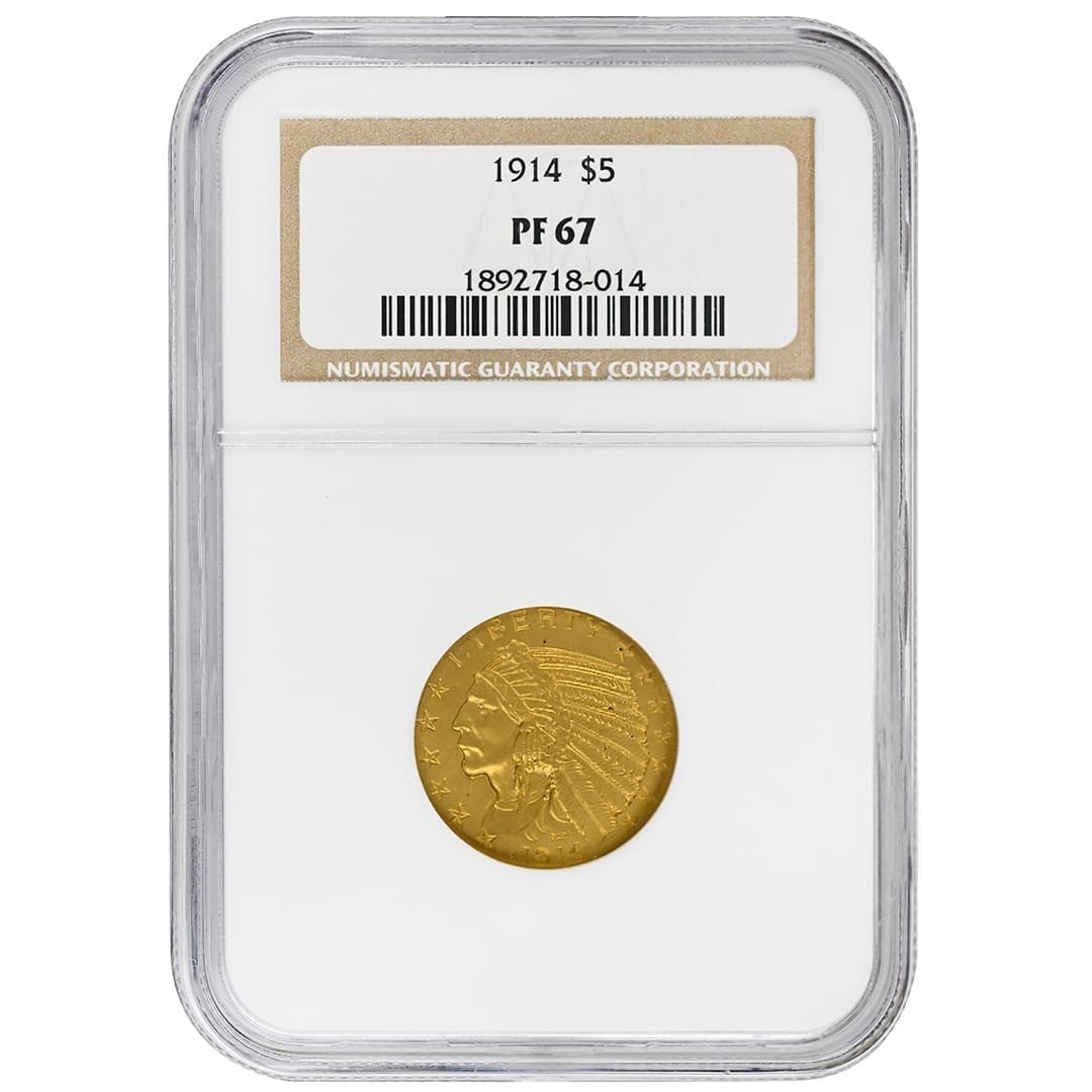 1914 $5 Indian Gold Coin NGC PF67 Certified Rare (1 of 2)