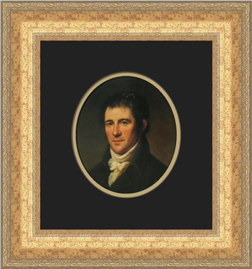 Charles W Peale Portrait of Benjamin H Latrobe Custom Framed Print 17x15: Charles W Peale Portrait of Benjamin H Latrobe Custom Framed Print 17x15 This exquisite custom framed print features the portrait of Benjamin H. Latrobe, beautifully rendered by the renowned artist Ch