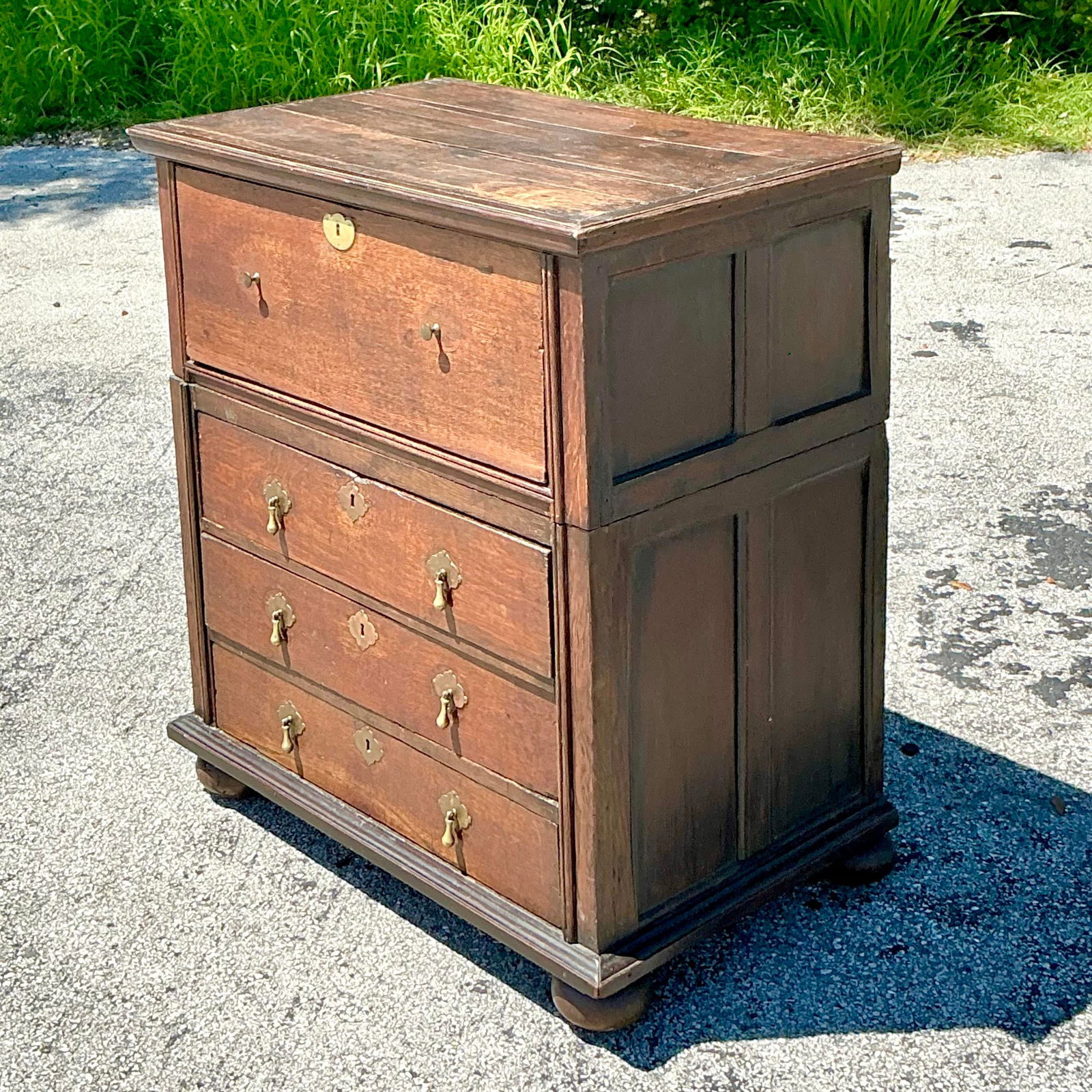 Vintage Boho 19th Century Wooden Chest of Drawers - 4