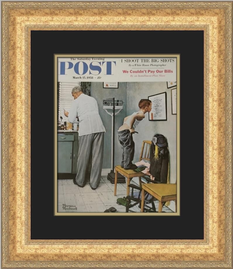 Norman Rockwell Before The Shot Custom Framed Print 21x18 (1 of 2)