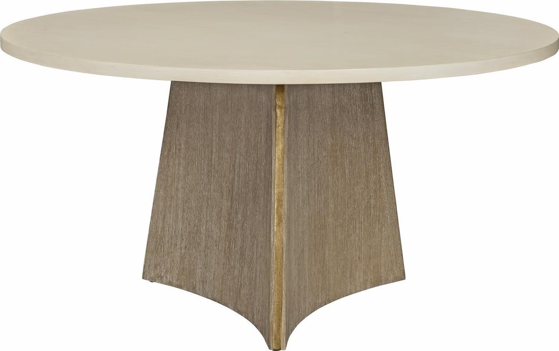 Port Eliot Regency Round Dining Table with Cerused Oak and Linen Top (1 of 1)