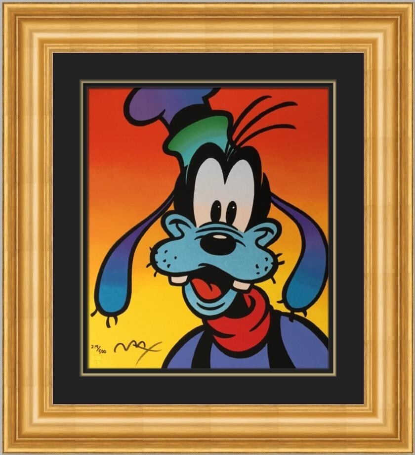 Peter Max Goofy Disney Suite Signed Limited Edition Serigraph Framed: Peter Max Goofy Disney Suite Signed Limited Edition Serigraph Framed This stunning serigraph titled "Goofy Disney Suite" is signed and numbered by renowned pop artist Peter Max. Featuring a vibrant de