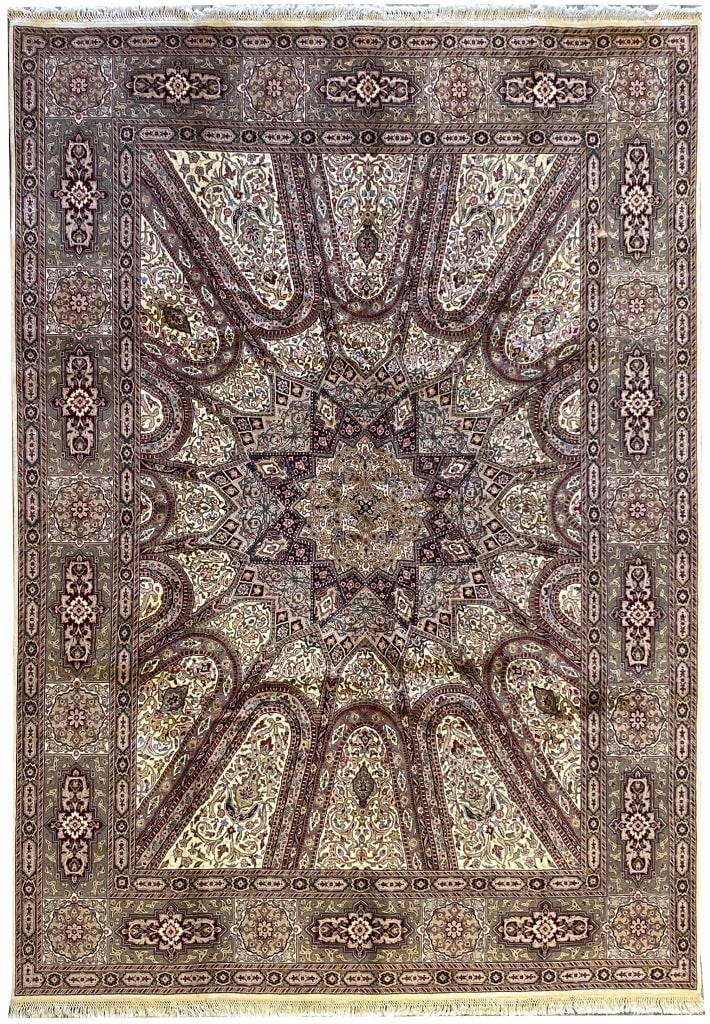 Exquisite 8.7 x 12 Handmade Wool Silk Rug D. OM Isfahan (1 of 12)