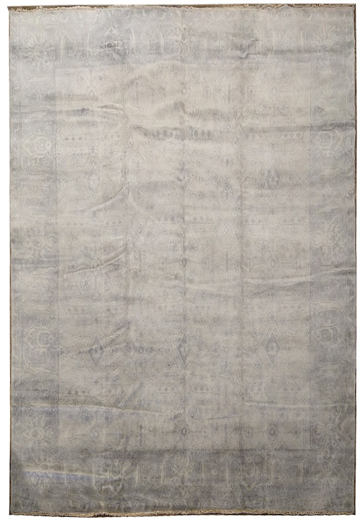 10 x 13 Oushak Pastel Gray Hand-Knotted Wool Area Rug (1 of 8)