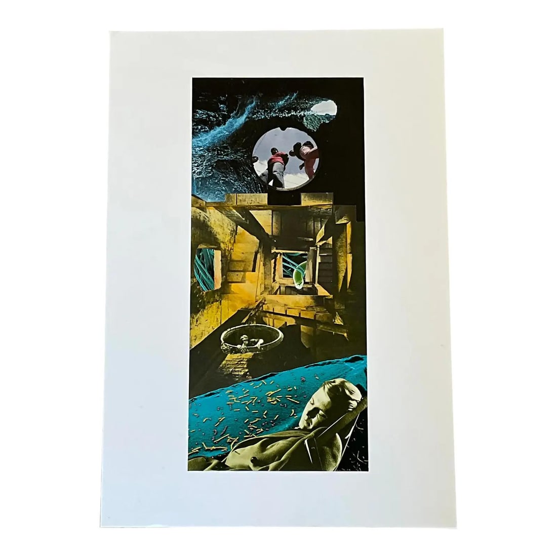 Original Surrealist Collage Artwork with Bohemian Style Paper 14 x 20 in (1 of 5)