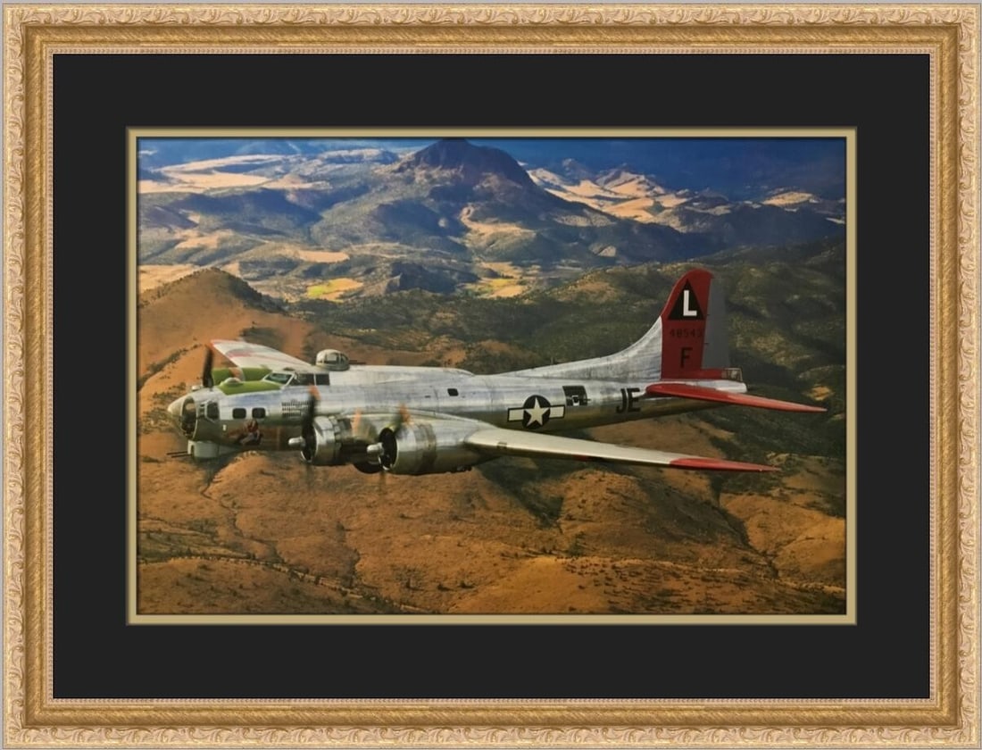 Boeing B-17G Flying Fortress Custom Framed Print by Philip Makanna: Boeing B-17G Flying Fortress Custom Framed Print by Philip Makanna This stunning custom framed print features the Boeing B-17G Flying Fortress, an iconic aircraft from aviation history. Created by art