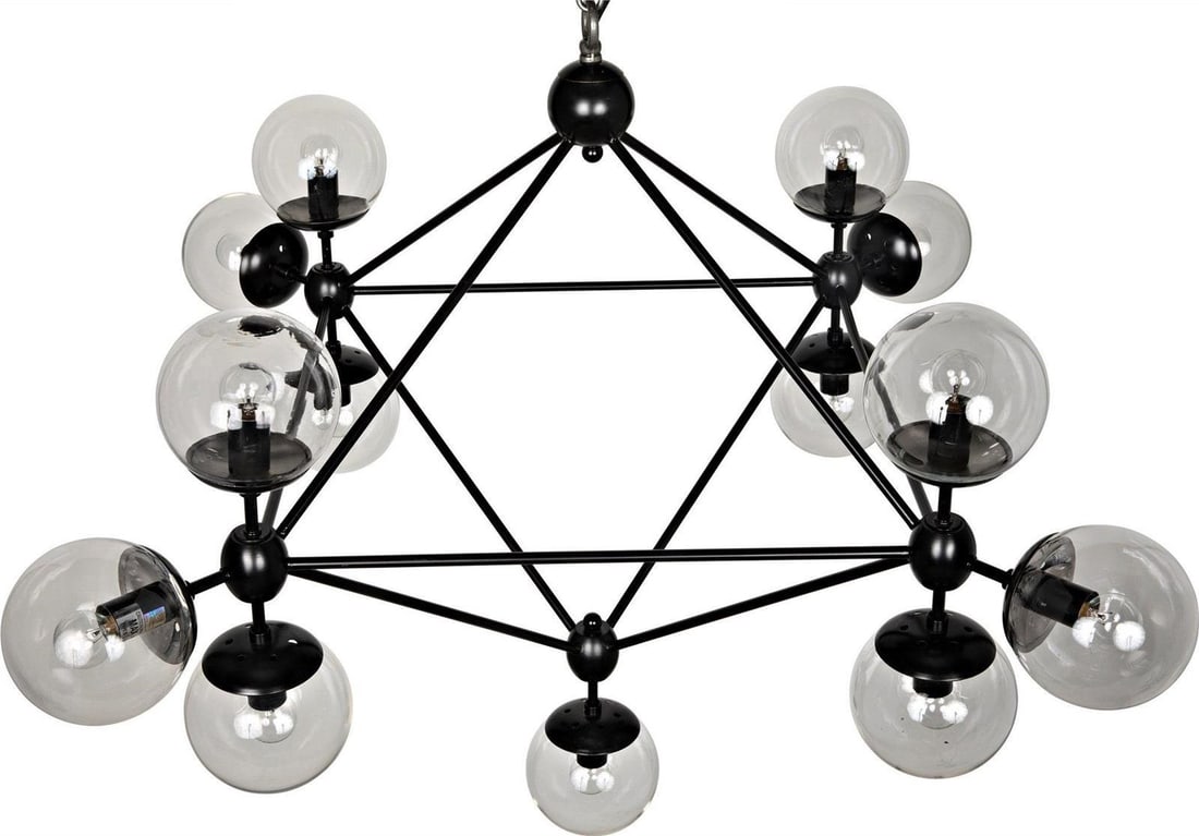 Noir Pluto 20-Light Black Chandelier Traditional Modern Design (1 of 5)