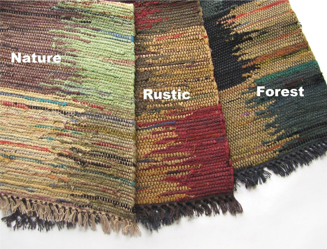 New Rustic Handloomed Cotton Rug 24 x 36 Checkered Design (1 of 1)