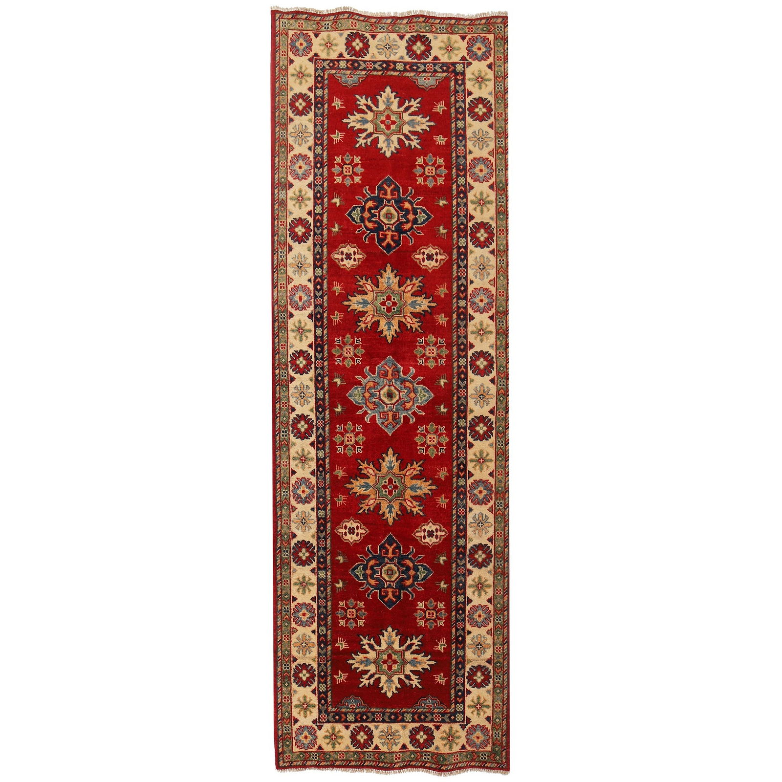 Handmade Red Kazak Rug 2.9 x 8 Feet Wool Artistry from Pakistan (1 of 6)