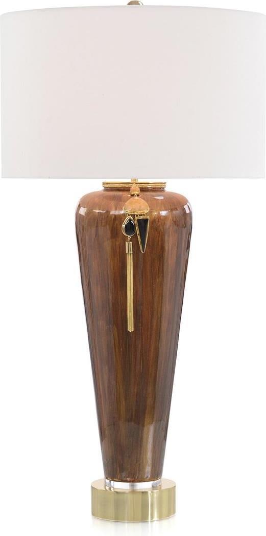 John-Richard Contemporary Brown Enamel Table Lamp 36 Inches (1 of 2)