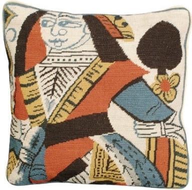 Colonial Style Queen of Spades Pillow 12x12 Tavern Collection (1 of 2)