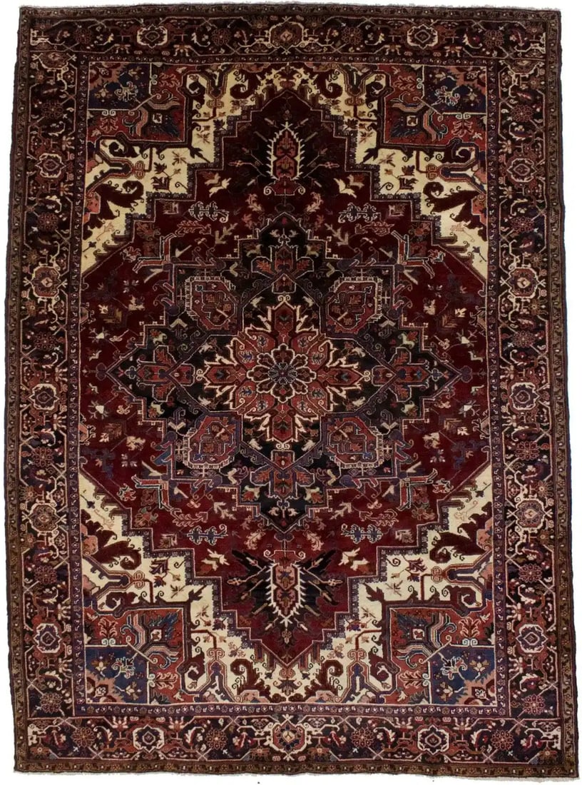 Hand-Knotted Wool Area Rug 7'11 x 11' Modern Vintage Geometric Floral Western Asia (1 of 12)