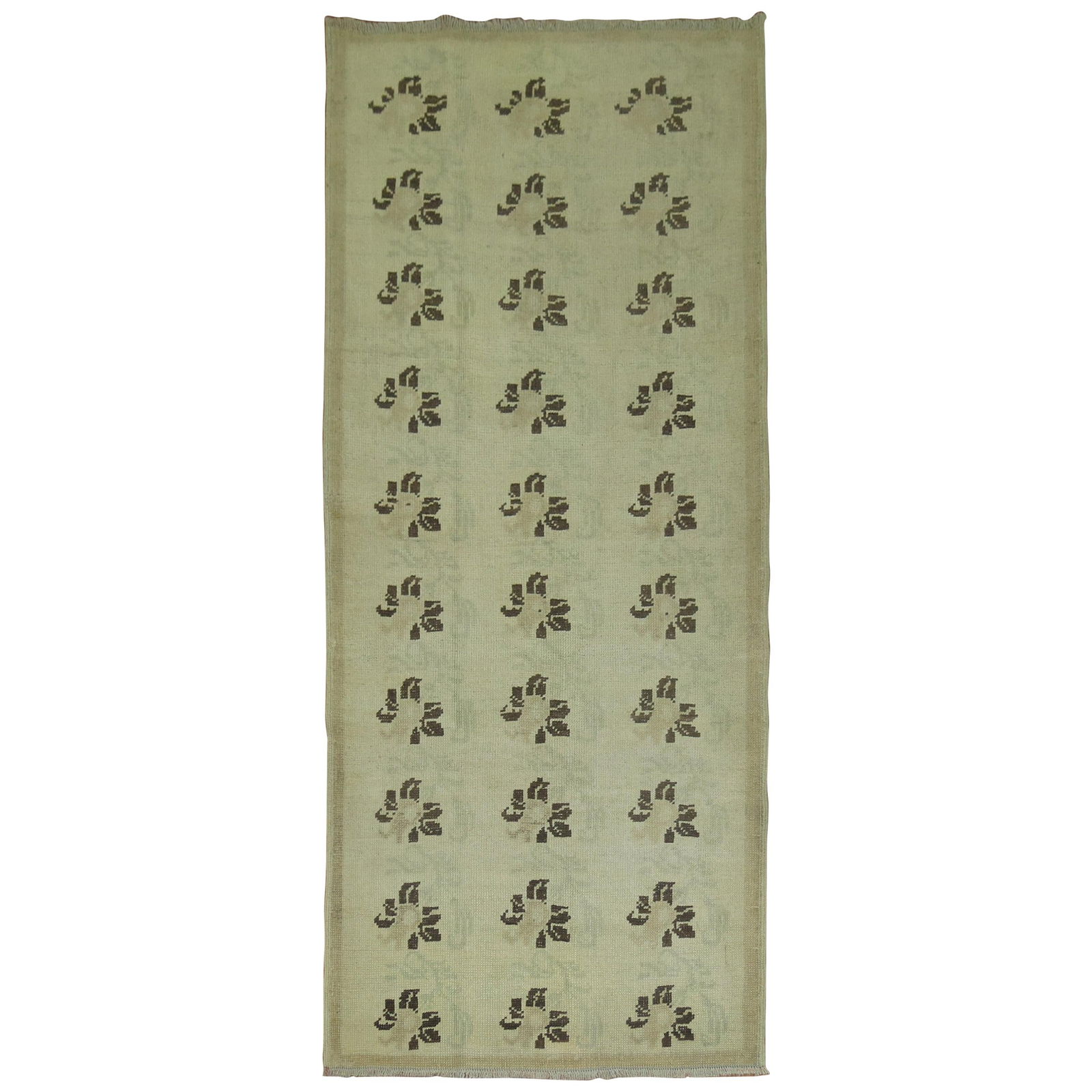Vintage Floral Turkish Konya Runner Wool 34 x 75 in (1 of 8)