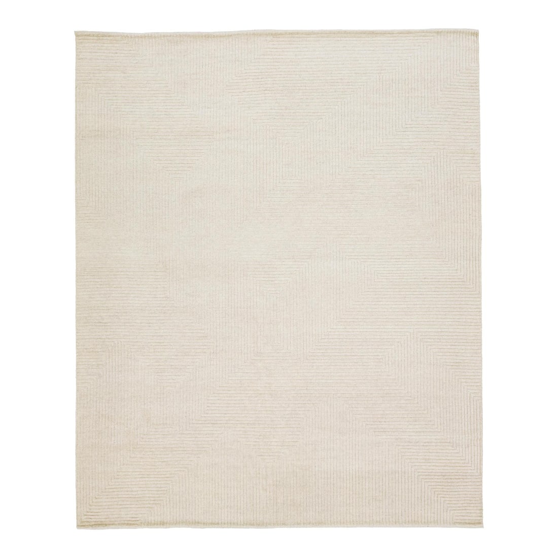 Handmade Moroccan Beige Wool Rug 8'2" x 9'11" Minimalist Design (1 of 8)