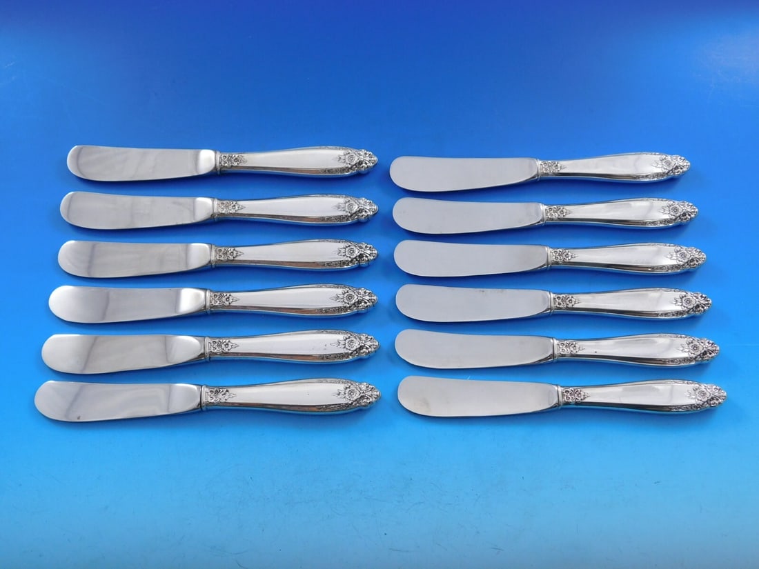 International Sterling Silver Prelude Butter Spreader Set 12 pcs Hollow Handle: International Sterling Silver Prelude Butter Spreader Set 12 pcs Hollow Handle Elevate your dining experience with this exquisite set of 12 butter spreaders from the Prelude pattern by International S