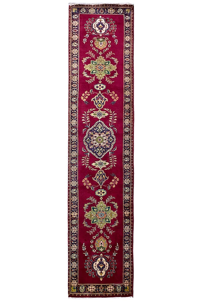Persian Tabriz Handmade Wool Runner Rug 2.6 x 12.3 ft (1 of 11)