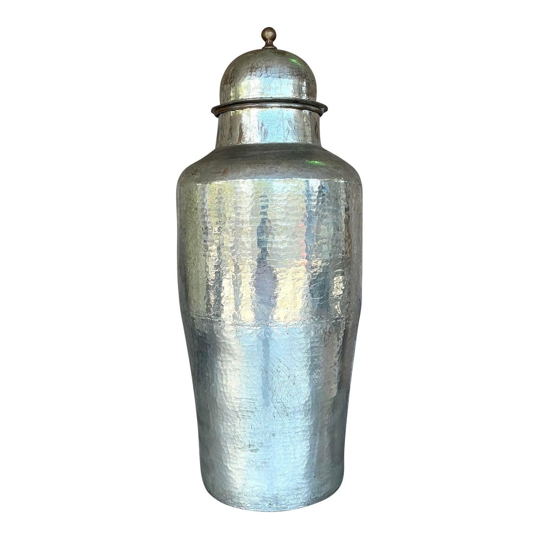 Vintage Bohemian Hammered Metal Lidded Urn 33.25" Tall (1 of 6)