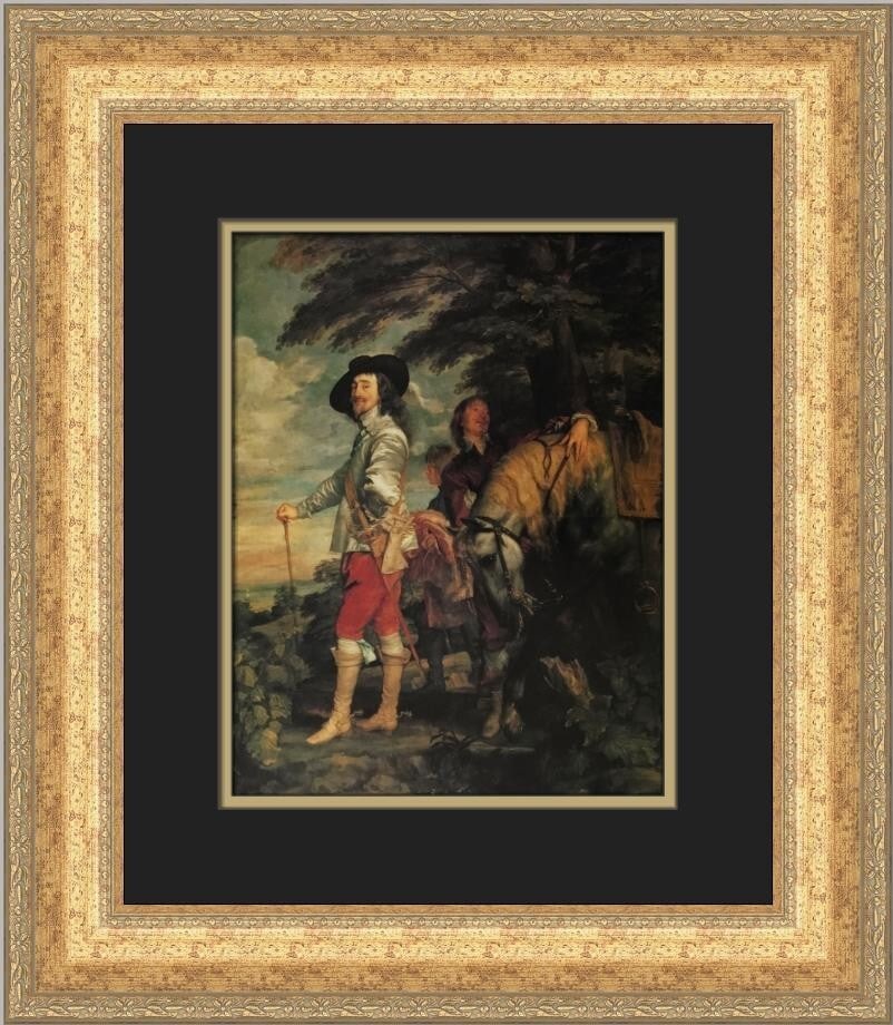 Anthony Van Dyck Portrait of Charles I Hunting Custom Framed Print 18 x 17: Anthony Van Dyck Portrait of Charles I Hunting Custom Framed Print 18 x 17 This stunning custom framed print features Anthony Van Dyck's renowned artwork titled 'Portrait of Charles I Hunting'. Measur
