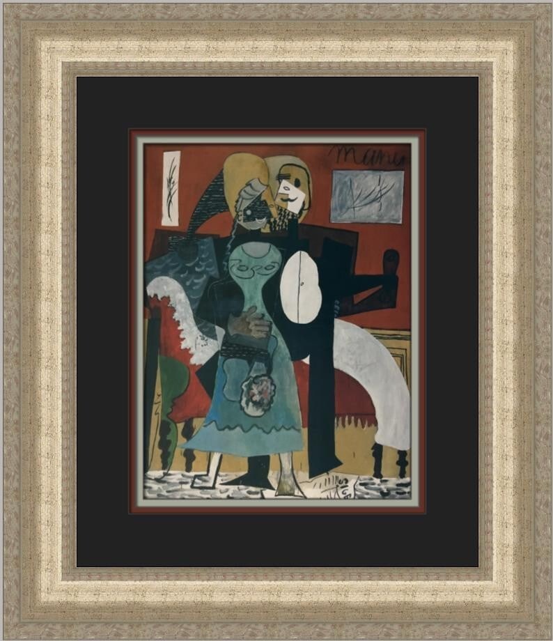 Pablo Picasso The Lovers Custom Framed Print 19x17 1996: Pablo Picasso The Lovers Custom Framed Print 19x17 1996 Elevate your space with this stunning custom framed print of Pablo Picasso's "The Lovers." This piece, produced in 1996, showcases a beautiful b