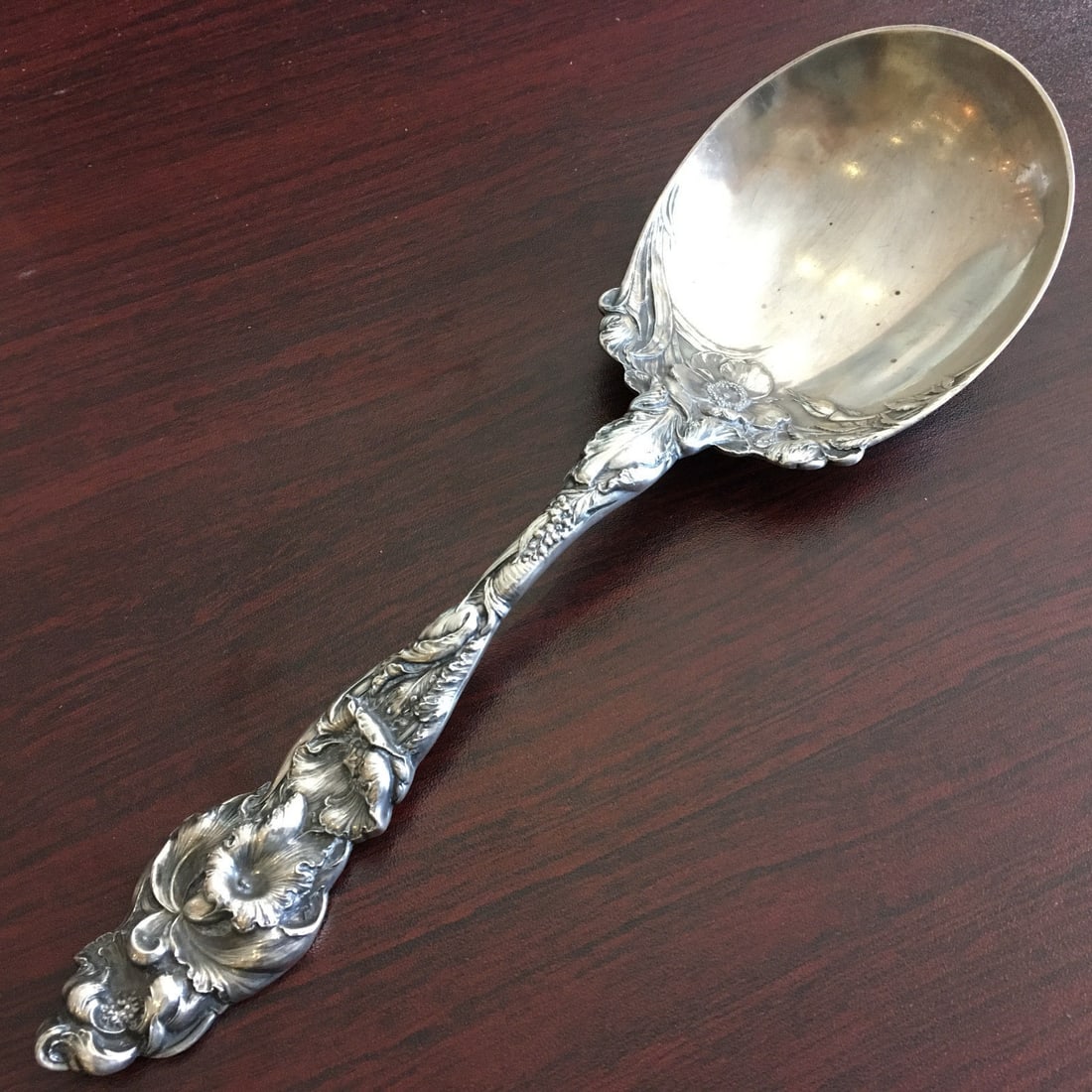 1901 Reed and Barton Sterling Silver Serving Spoon Los Six Fleur 9.5in (1 of 6)