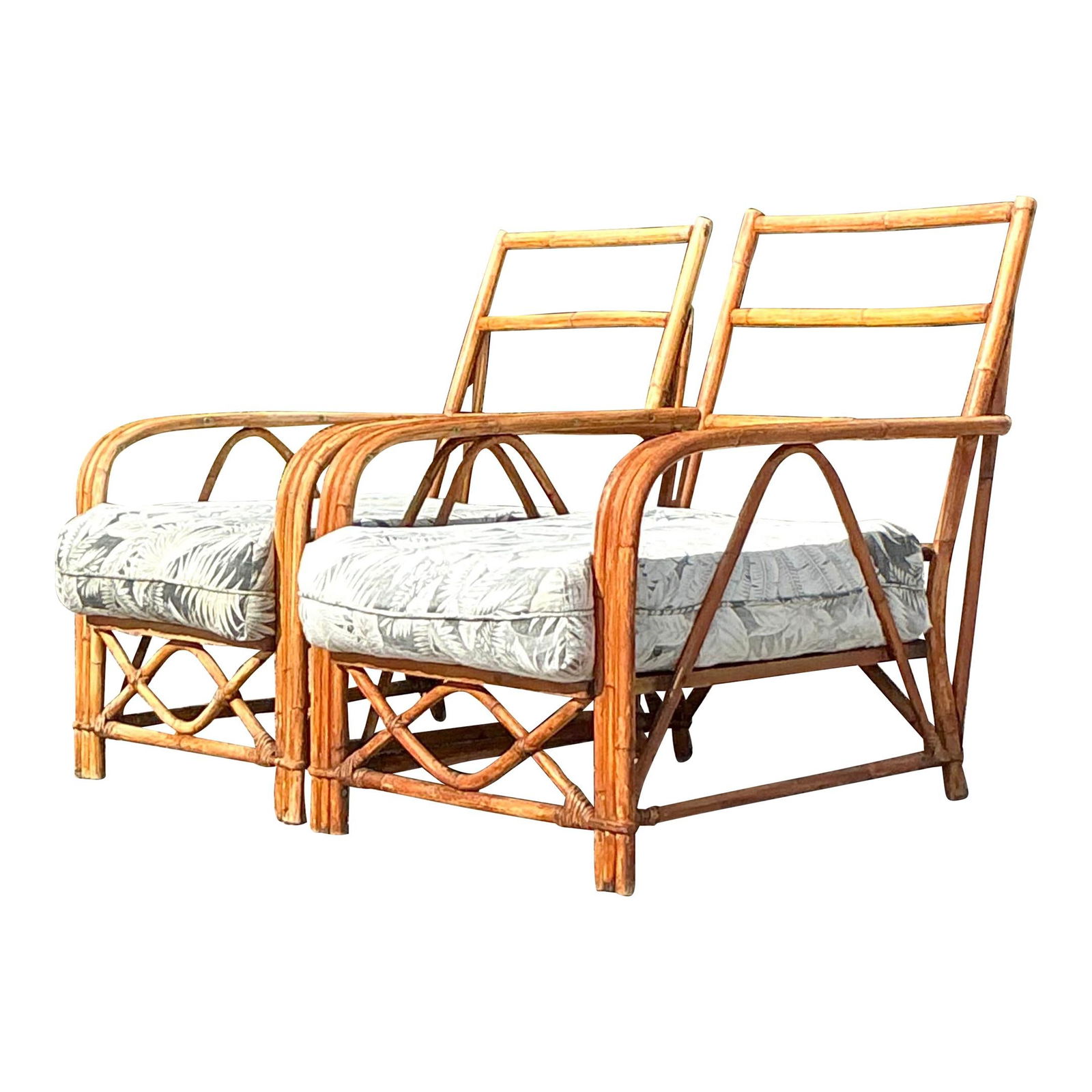 Pair of Vintage Ficks Reed Lounge Chairs Coastal Charm (1 of 10)