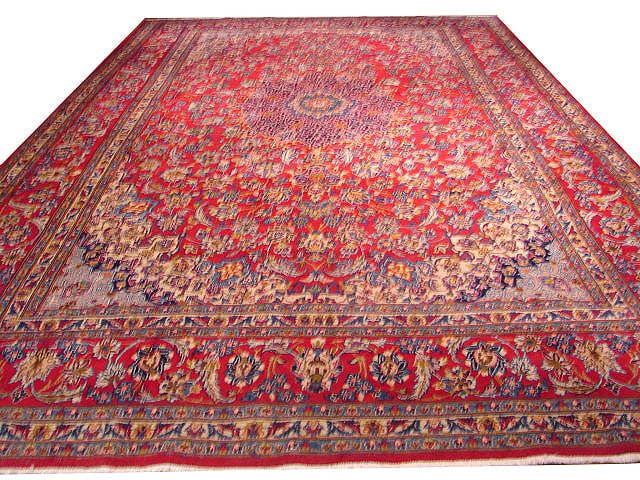 Authentic Persian Isfahan Najaf Wool Area Rug 9'6" x 14'10" Handmade Iran (1 of 6)