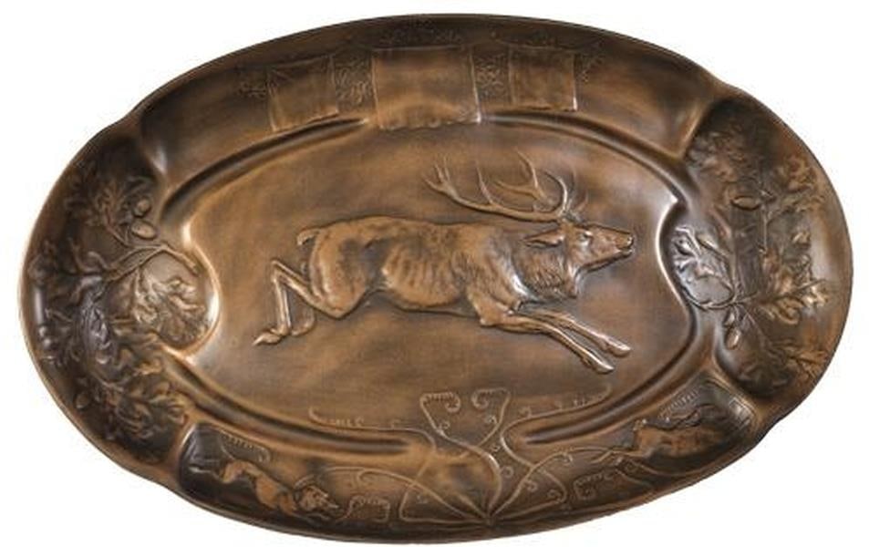 USA Made Lodge Style Hand-Painted Stag Tray 14 x 22 Inches (1 of 1)