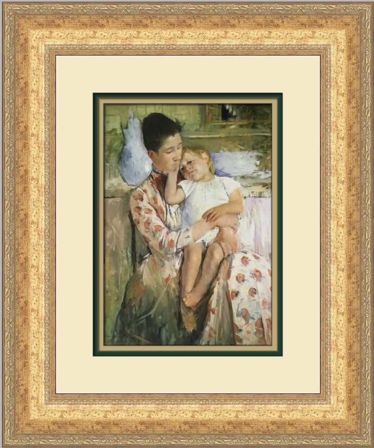 Mary Cassatt Emmie and Her Child Custom Framed Offset Lithograph Print: Mary Cassatt Emmie and Her Child Custom Framed Offset Lithograph Print This exquisite custom framed print features Mary Cassatt's artwork titled "Emmie and Her Child". The print captures the essence o